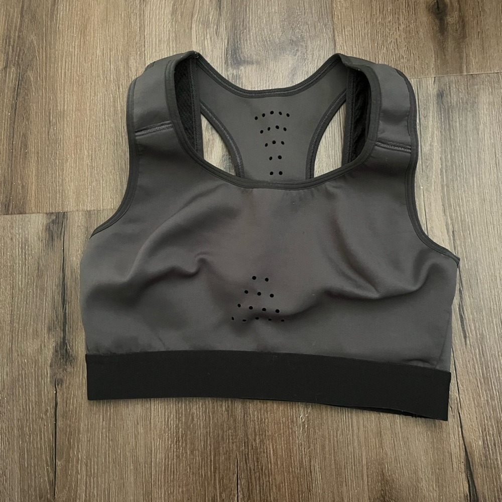 Fabletics Charcoal Gray Sports Bra